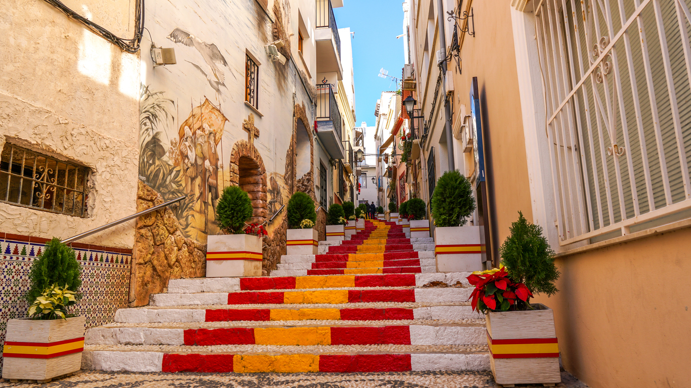 Spain stairs in Costa Blanca town, Spain