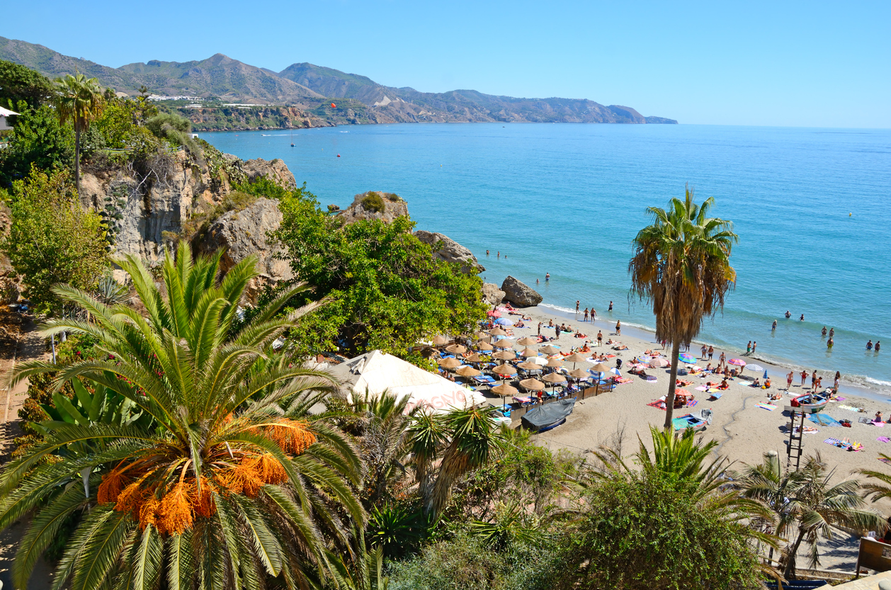 Sunny summer day at the beach in Costa del Sol
